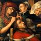 An operation for stone in the head. Oil painting by a follower of Jan Sanders van Hemessen.